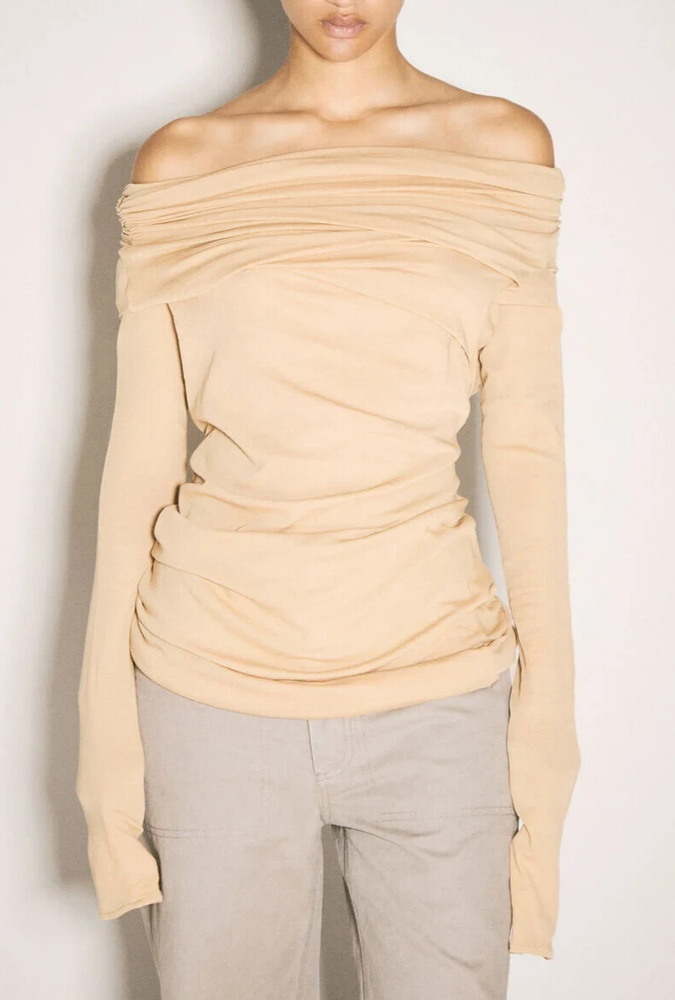 Entire Studios Bound Top Off Shoulder Draped Gathered XS BNWT RRP £115 Sheer
