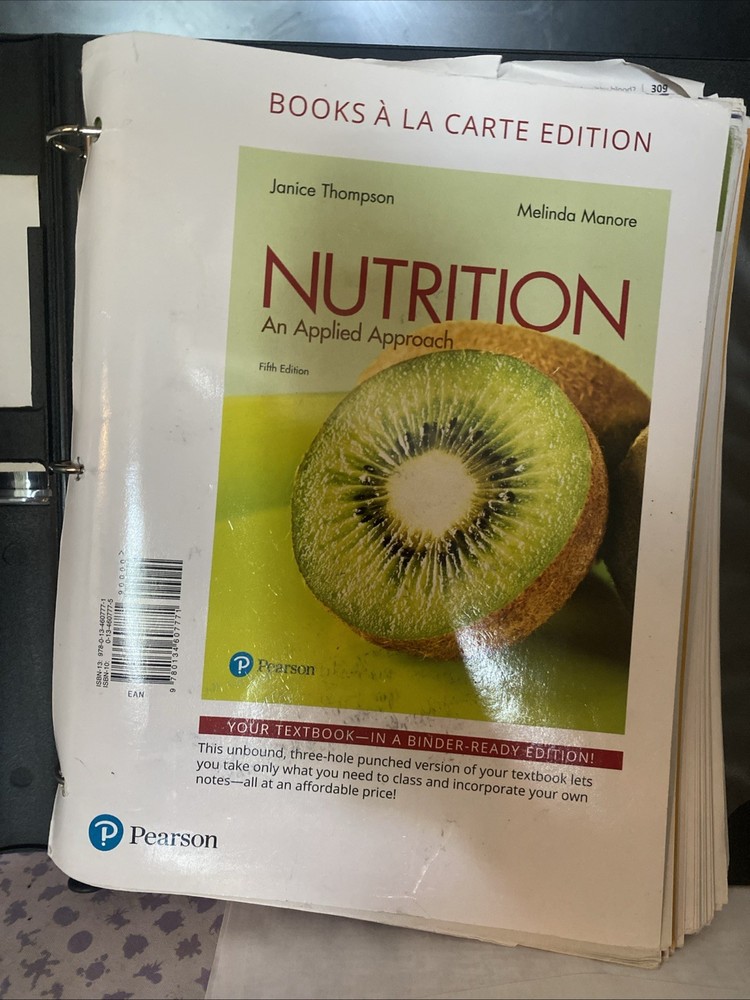🧉🍵Nutrition  An Applied Approach 5th Ed 9780134516233 - A La carte 🍵🧉