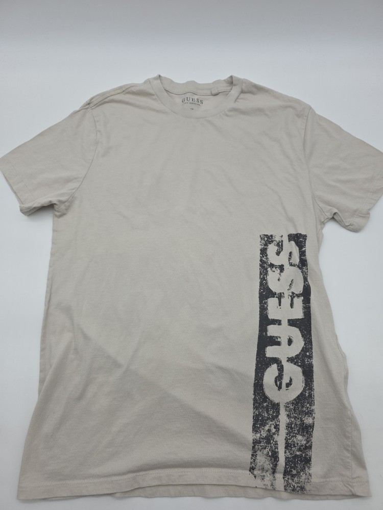 Guess  T-shirt Men M Beige Graphic Print 100% Cotton.#43088