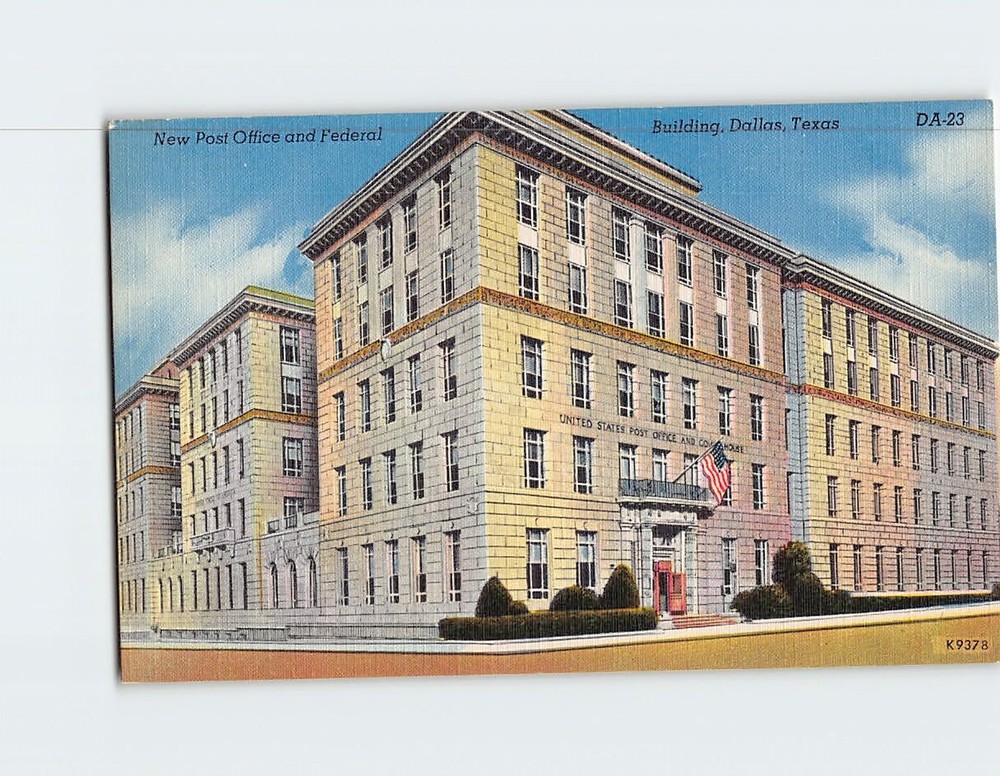 Postcard New Post Office & Federal Building Dallas Texas USA