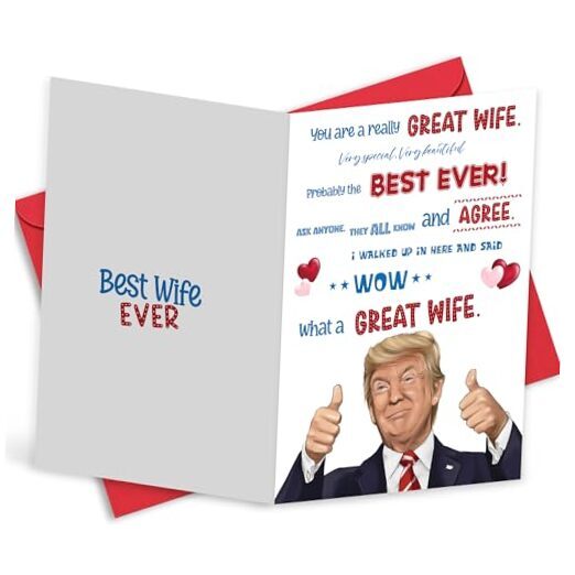 Trump Anniversary Cards for Wife, Trump Valentines Day Card for Her, Trump wife
