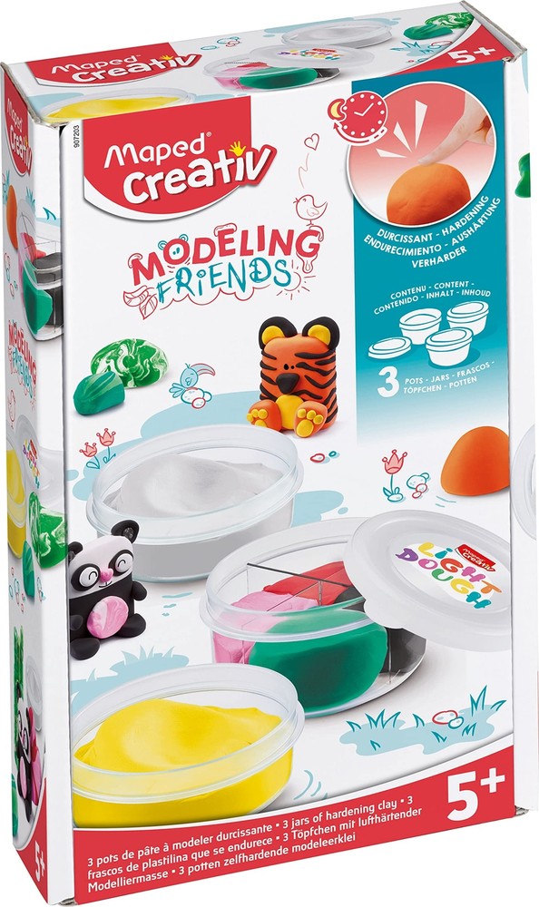 Maped CREATIV Refill Pot with Modelling Clay for Modelling Friends Pack of 3 Ref