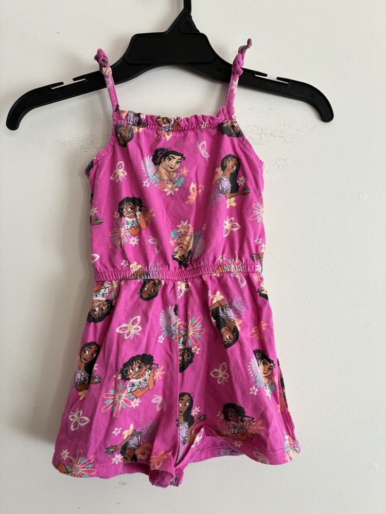 Disney Jumping Beans Toddler Girls Encanto Mirabel Cinched Waist Romper Pink 3T