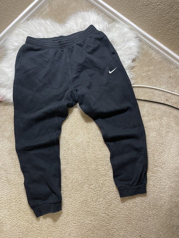 Nike Sweatpants Mens M Black Joggers Fleece Athletic Pants Embroidered Swoosh