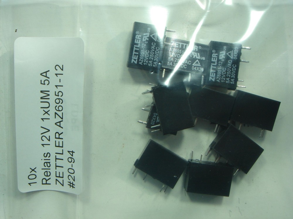 10x Relay 12V 1xUM 5A ZETTLER AZ6951-12 #20-94#257b