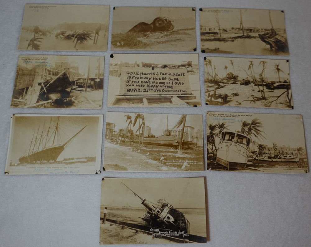 1926 Miami Hurricane Florida Damage Unique Antique Original RPPC Postcard Lot