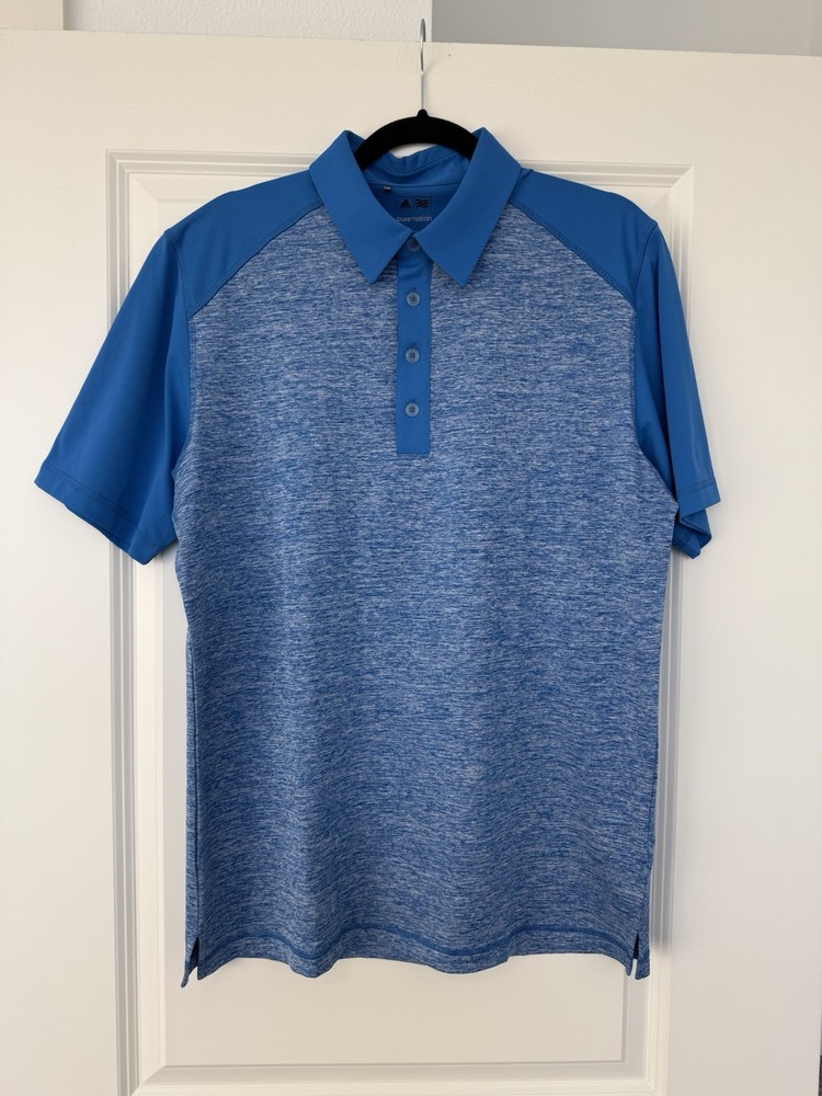 Men’s Medium Light Blue Adidas Golf Dri Fit Polo