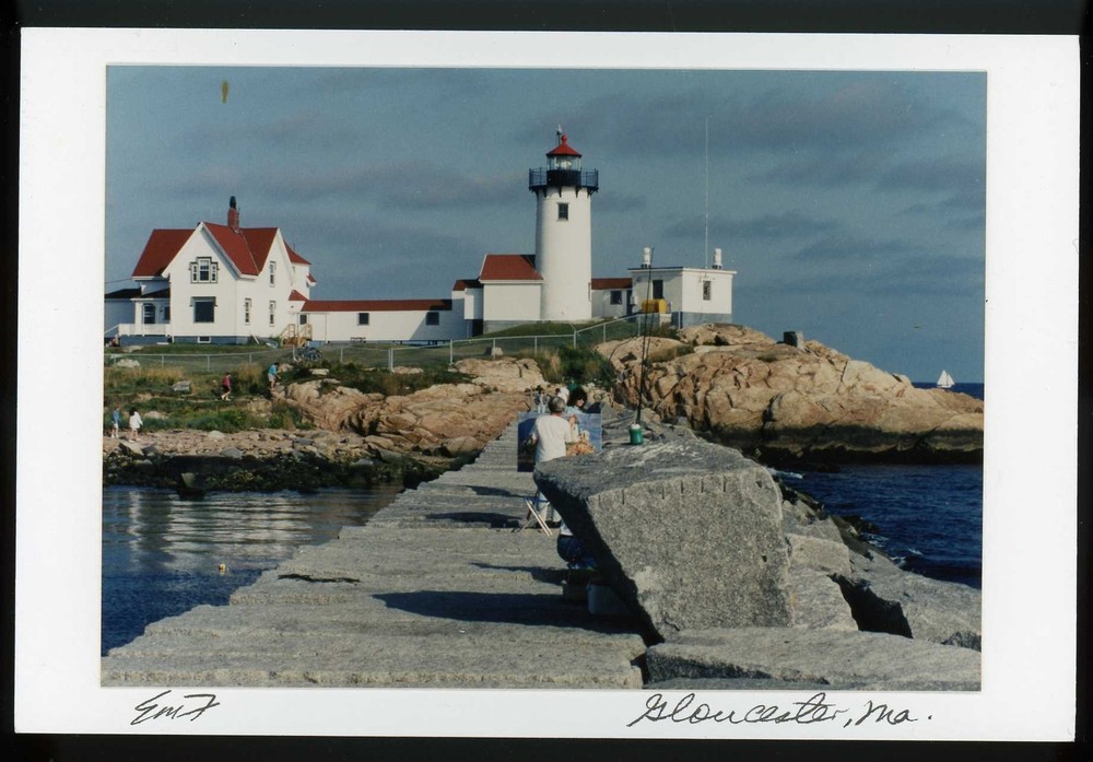 Gloucester Massachusetts EASTERN POINT LIGHTHOUSE RPPC Postcard V870