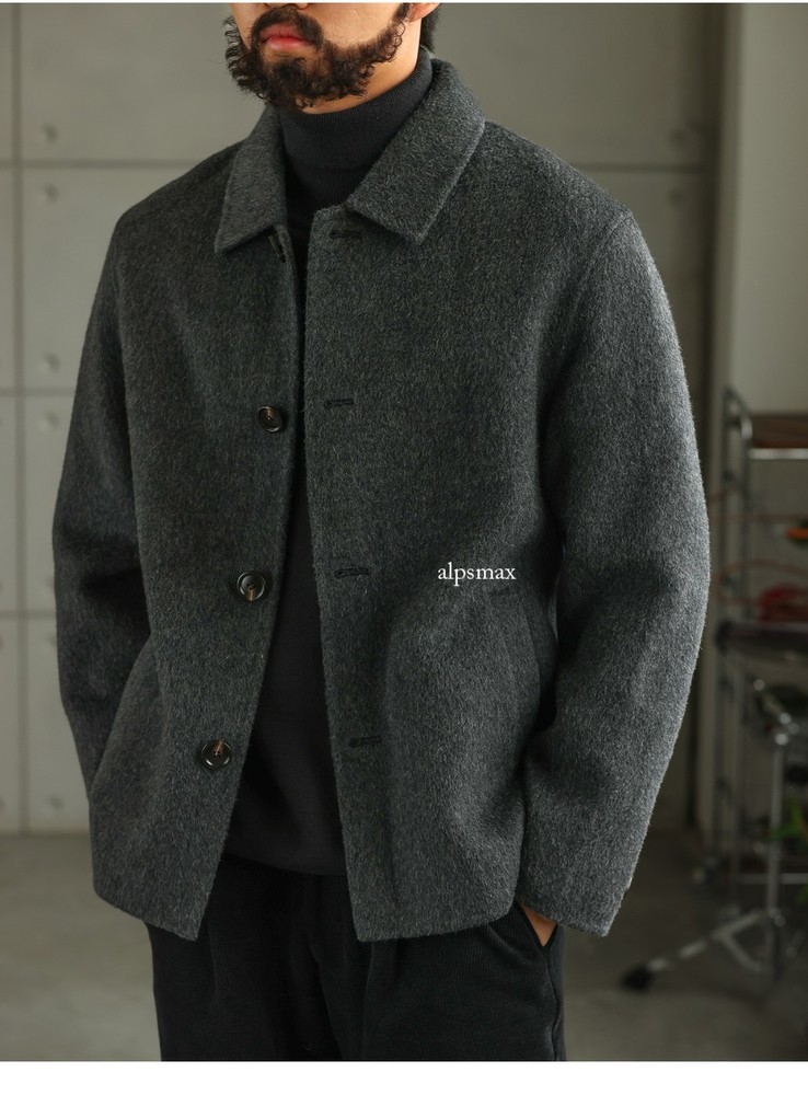 100% Wool Double-sided Wool Coat Men Short Jacket Autumn/winter Woolen Overcoat
