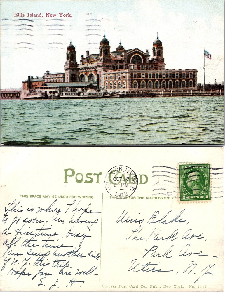 Ellis Island New York NY Postcard