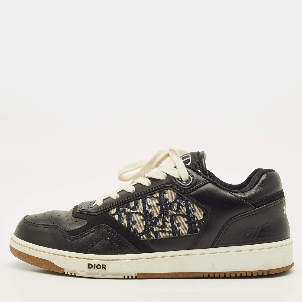 Dior B27 Size 43 Black Canvas and Leather Lace Up Sneakers