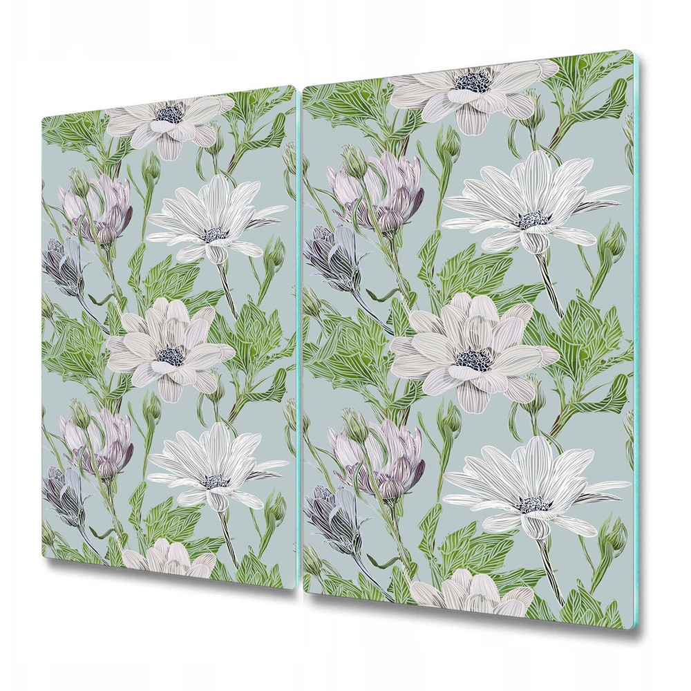 Glass Chopping Board Utensil Worktop Saver Modern Daisies Floral 2x30x52
