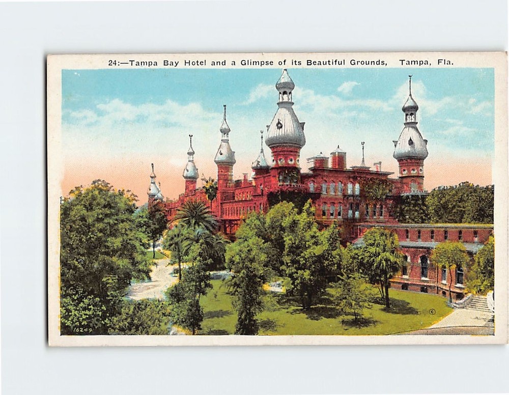 Postcard Tampa Bay Hotel and a Glimpse of its Beautiful Grounds, Tampa, Florida