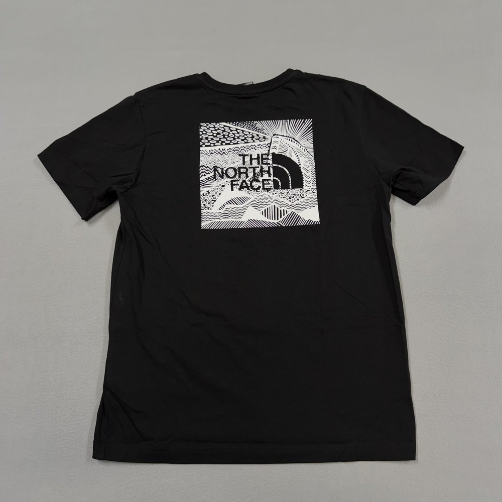 The North Face Shirt Mens Medium Black Mountain Outdoor Logo Graphic Hiking Tee