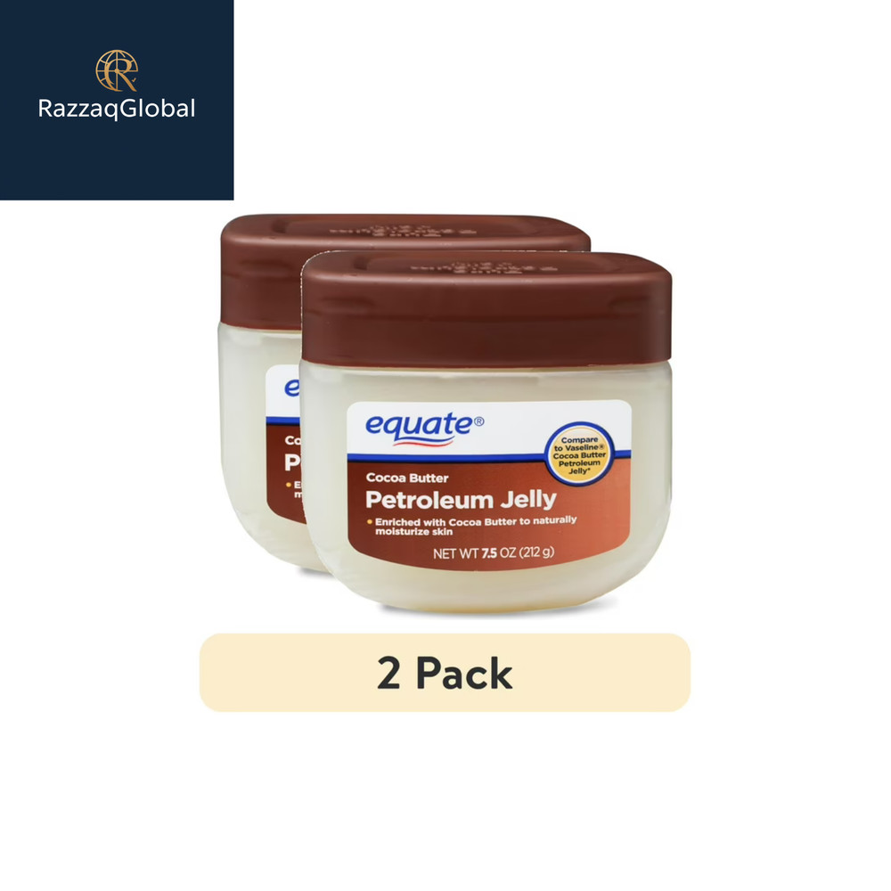 Equate Cocoa Butter Petroleum Jelly, 7.5 oz, 2 Pack