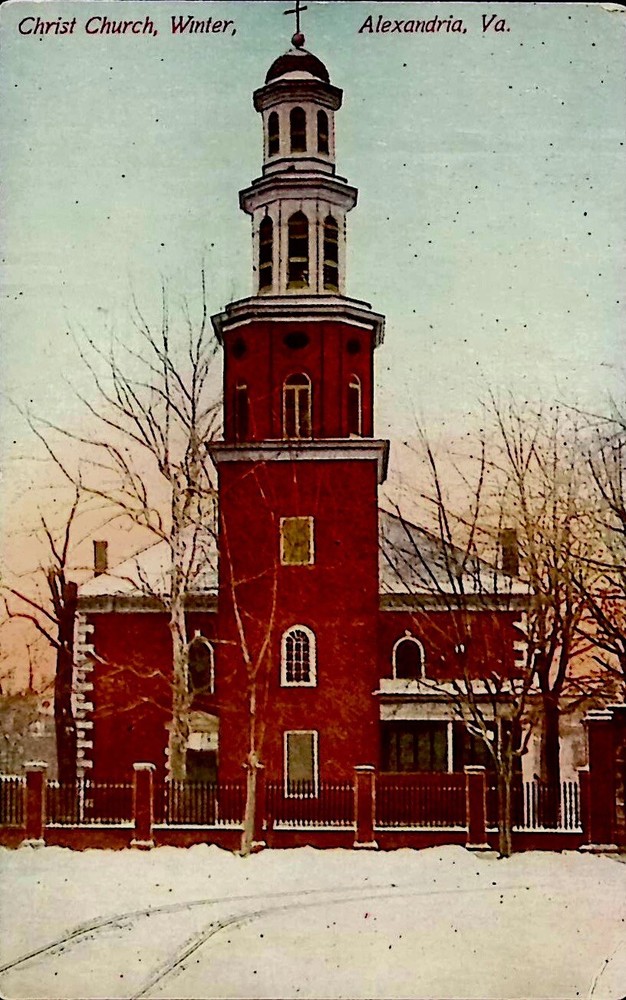 Christ Church in Winter, Alexandria, Virginia VA - Early 1900s Vintage Postcard
