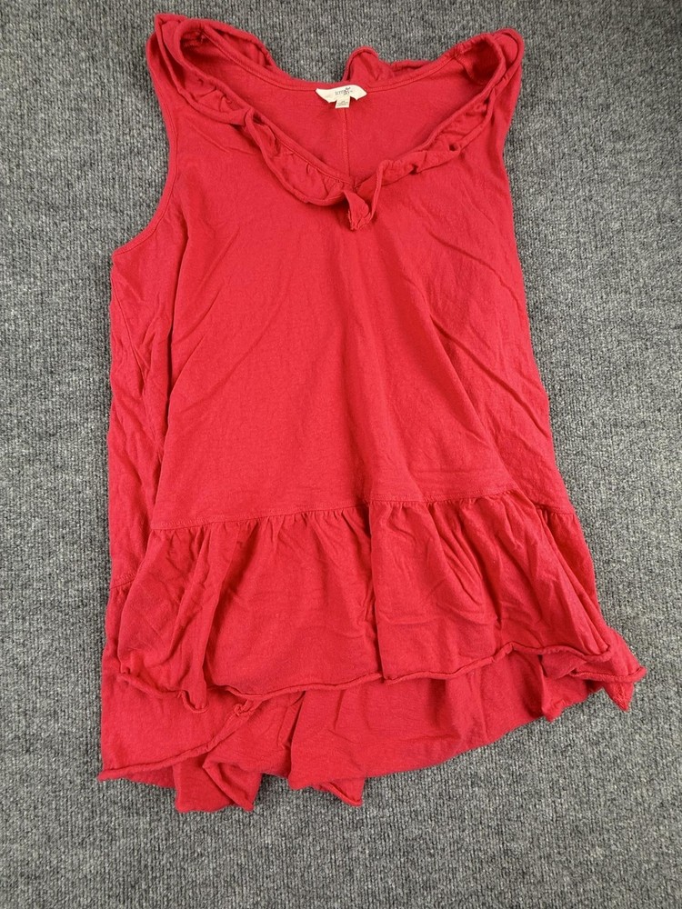 Terra & Sky Tank Top Womens 2X Pink Ruffle Hem Scoop Neck Jersey Tunic Plus