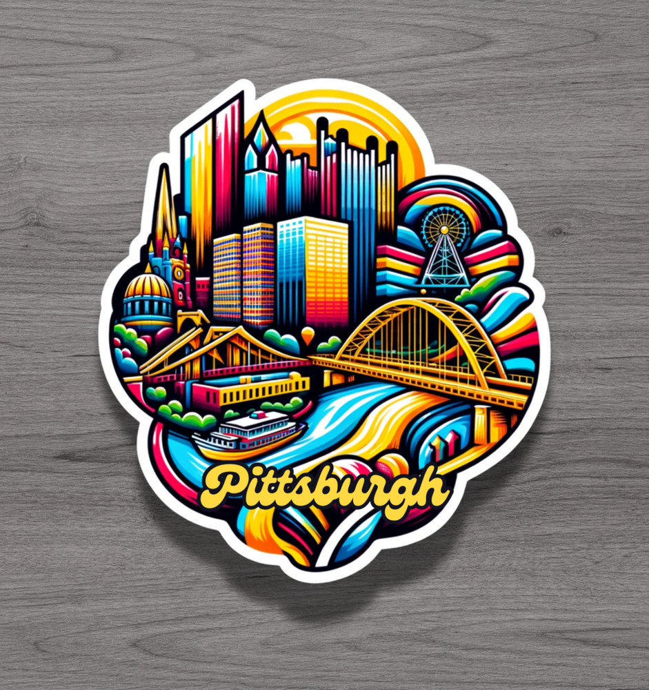 Pittsburgh Pennsylvania Fridge Magnet or Laptop Sticker