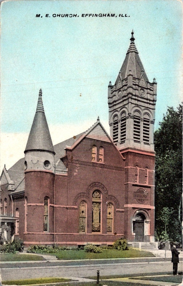 Effingham Illinois Methodist Episcopal Church c.1907-1915 Vintage Postcard 28134