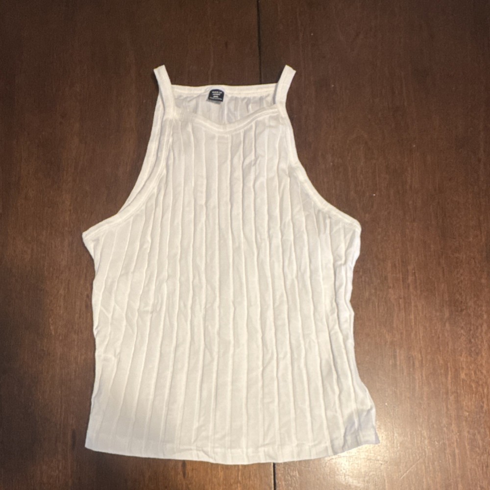 SHEIN Curve 0XL White Knit Sleeveless Tank Top Women's Plus Size