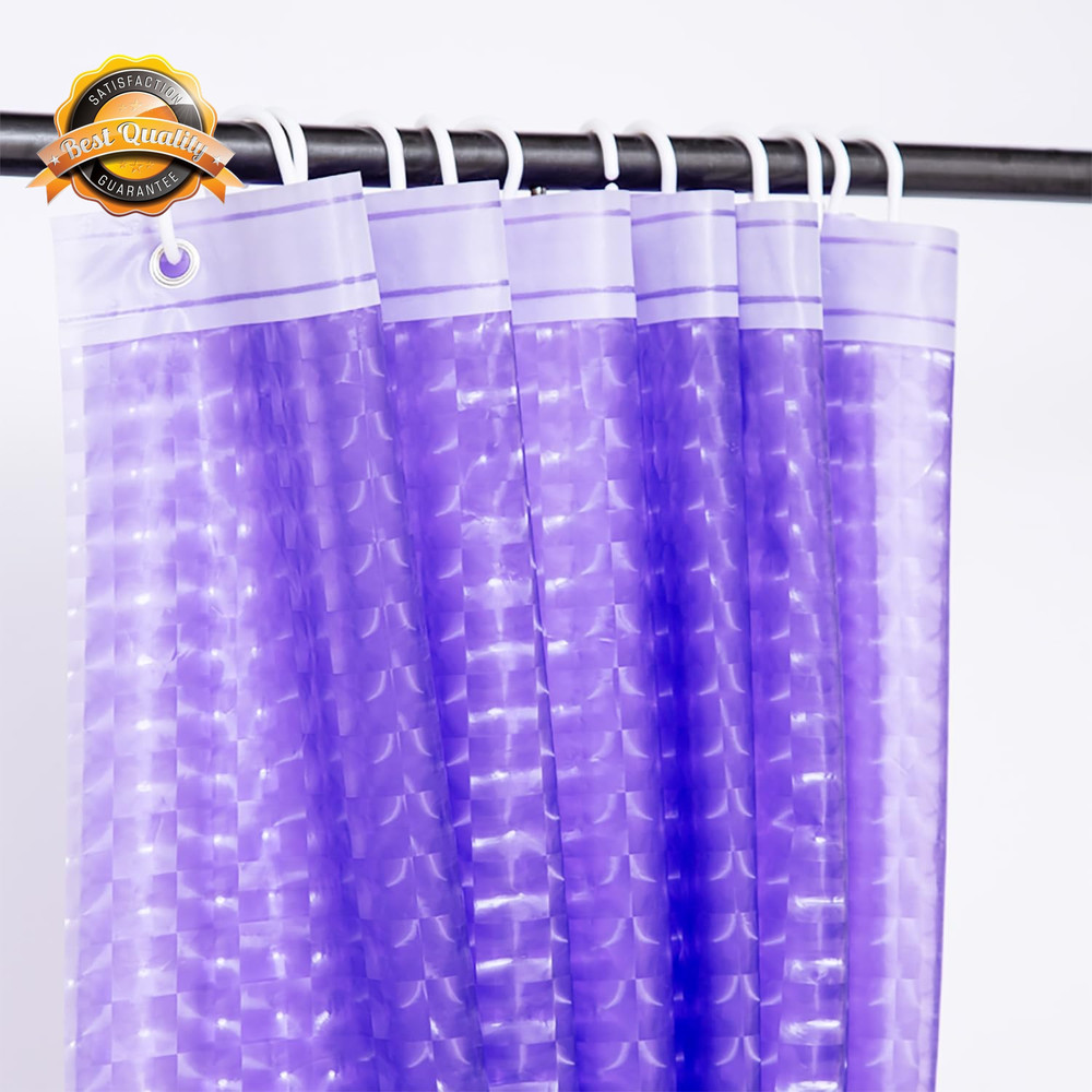 Purple Shower Curtain Liner EVA 3D Waterproof Weighted Grommets 72x72