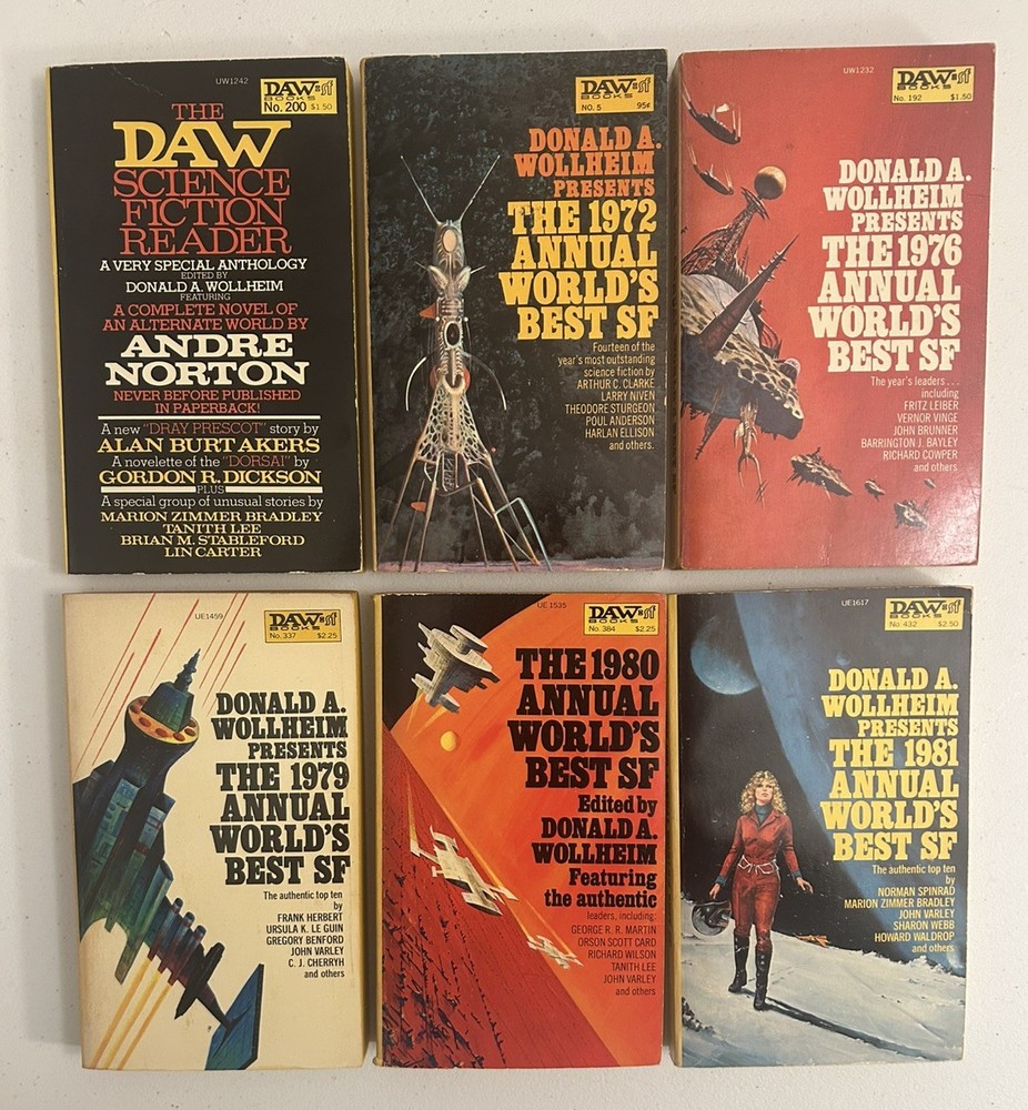DAW Sci-Fi Lot: World’s Best SF Annuals & Science Fiction Reader (6 Vintage PBs)