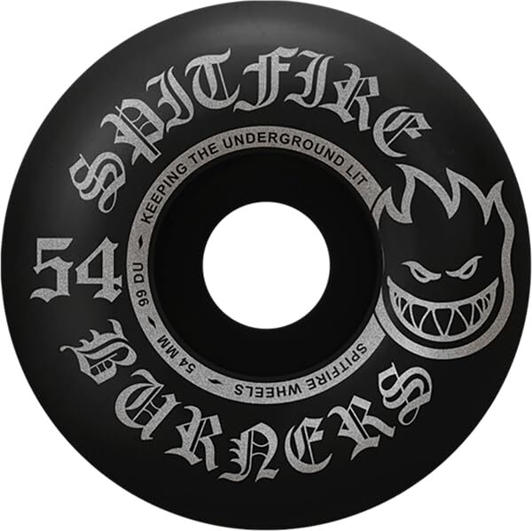 Spitfire Burners 54MM 99A Black Skateboard Wheels Set
