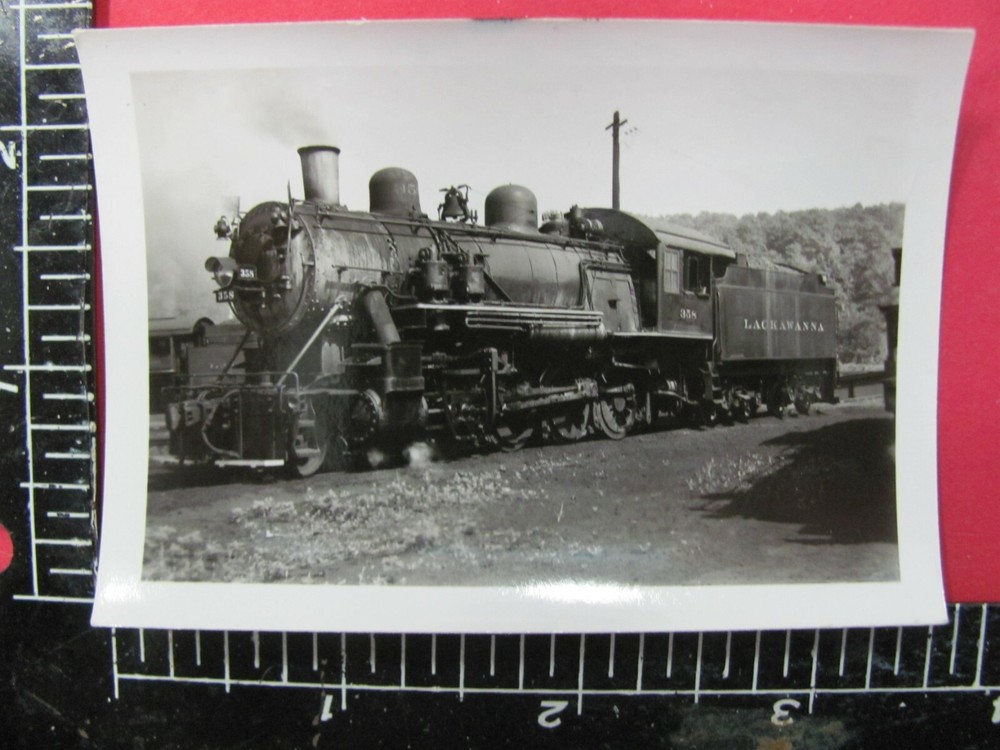 DELAWARE LACKAWANNA & WESTERN RAILROAD LOCOMOTIVE #358 PHOTO 1950's MORRIS NJ