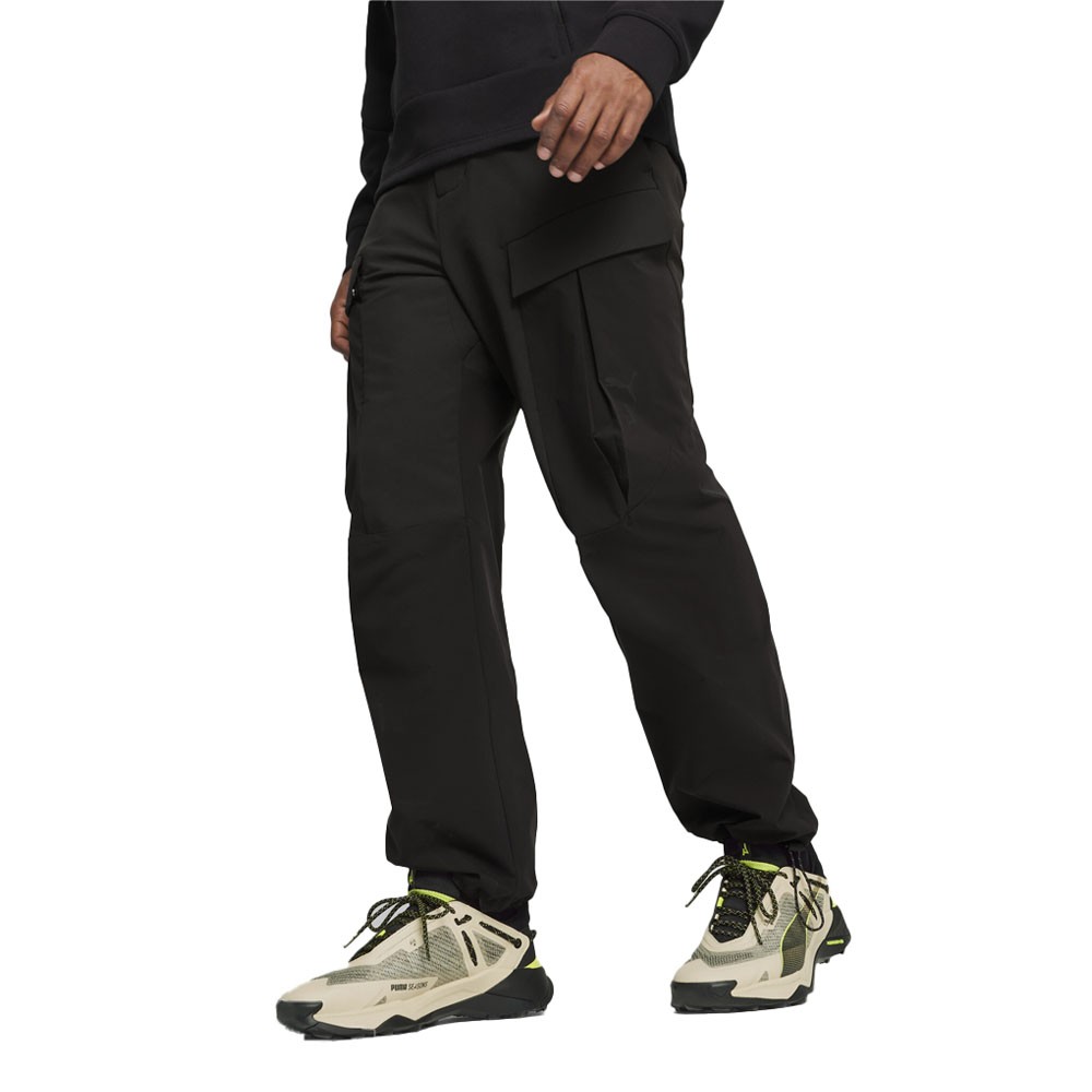 PUMA Mens Black Seasons Cargo Pants Athletic Casual Bottoms 52472501