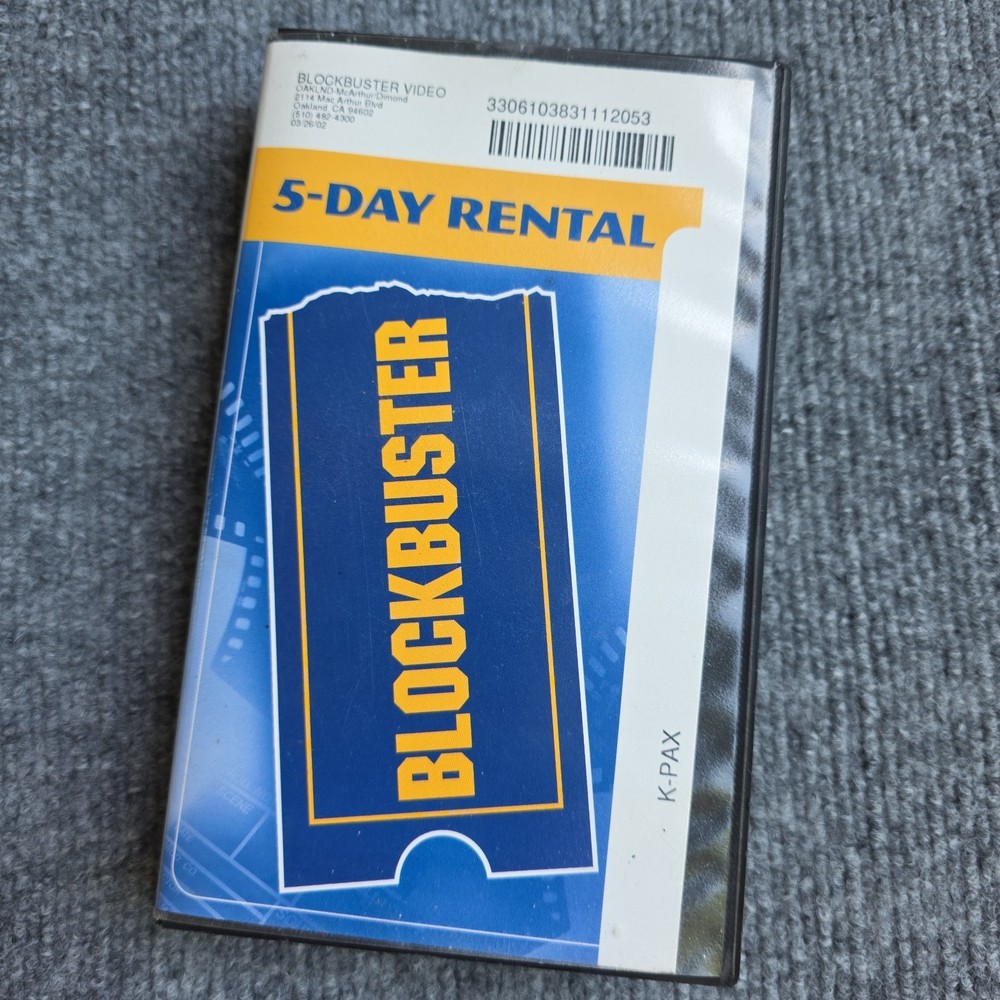 Blockbuster Video Empty Case K Pax VHS tape Kevin Spacey
