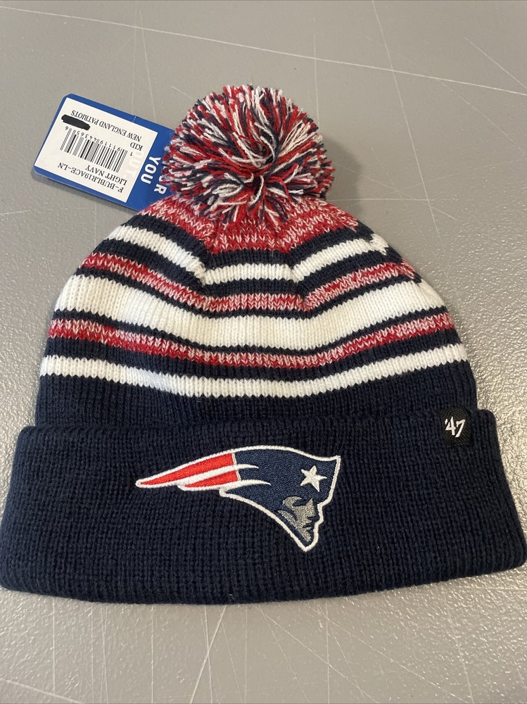 New England Patriots Knit Cuff Pom Sport Onfield Kids Beanie