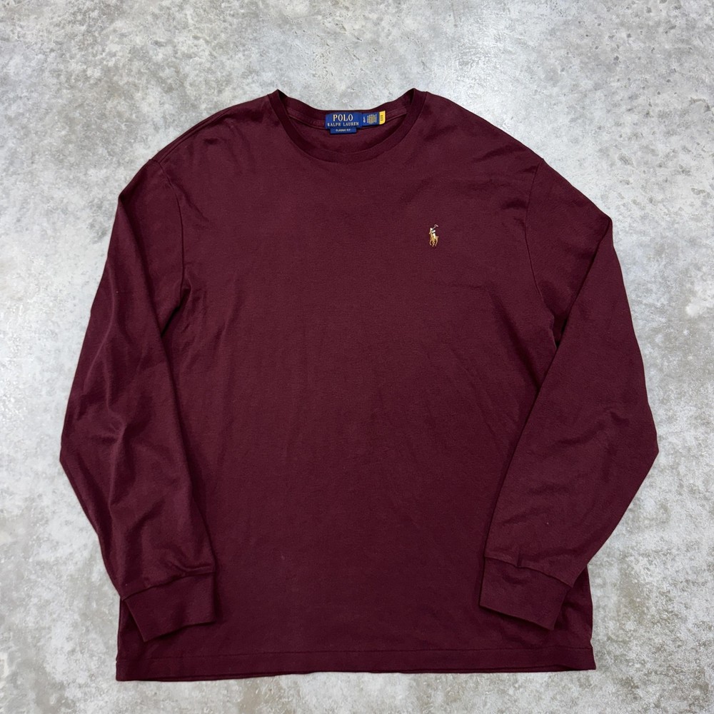 Polo Ralph Lauren Shirt Mens Large Classic Fit Long Sleeve Crew Neck Pony