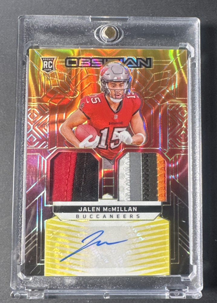 2024 Obsidian Jalen McMillan Rookie FOTL Molten Gold Auto 2/28 * 5  Color Patch*