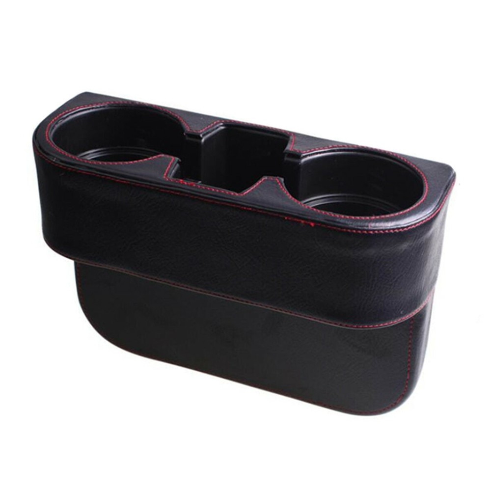 PU Car Seat Gap Organizer with Storage Pockets & Cup Holders for Left & Right Side