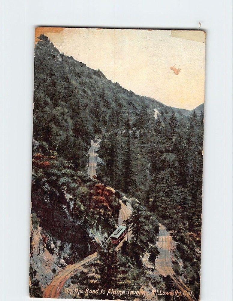 Postcard On The Road to Alpine Tavern Mt. Lowe Ry. California USA