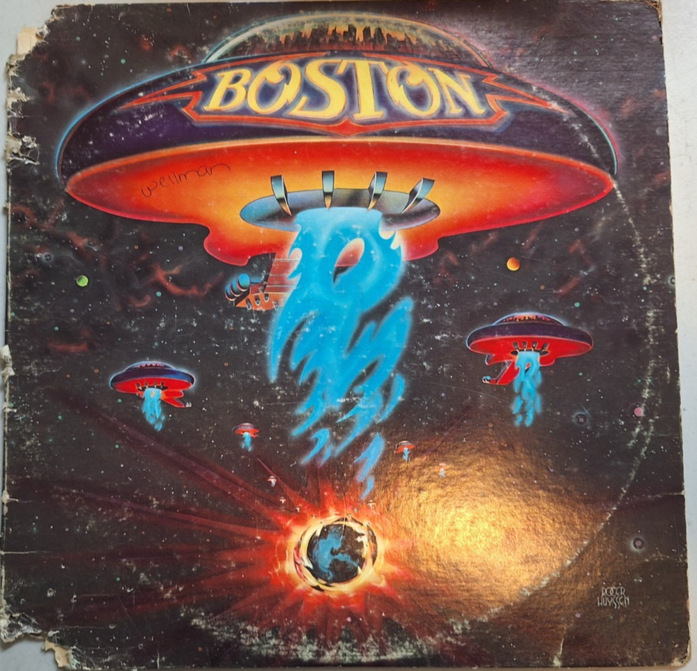 Boston ~ Self Titled (Epic 1976 PE 34188) Dmg. Cover VG+ Vinyl