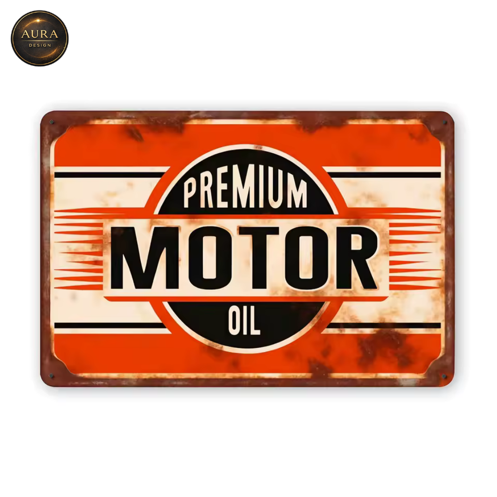 Premium Motor Oil Decorative Metal Sign – Vintage Wall Art Poster