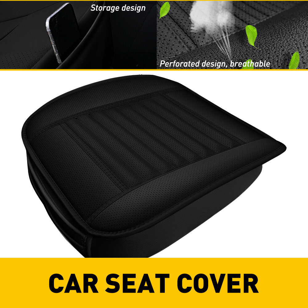 1pcs Black PU Car Leather Front Seat Cover Protector Universal Car Replace Parts
