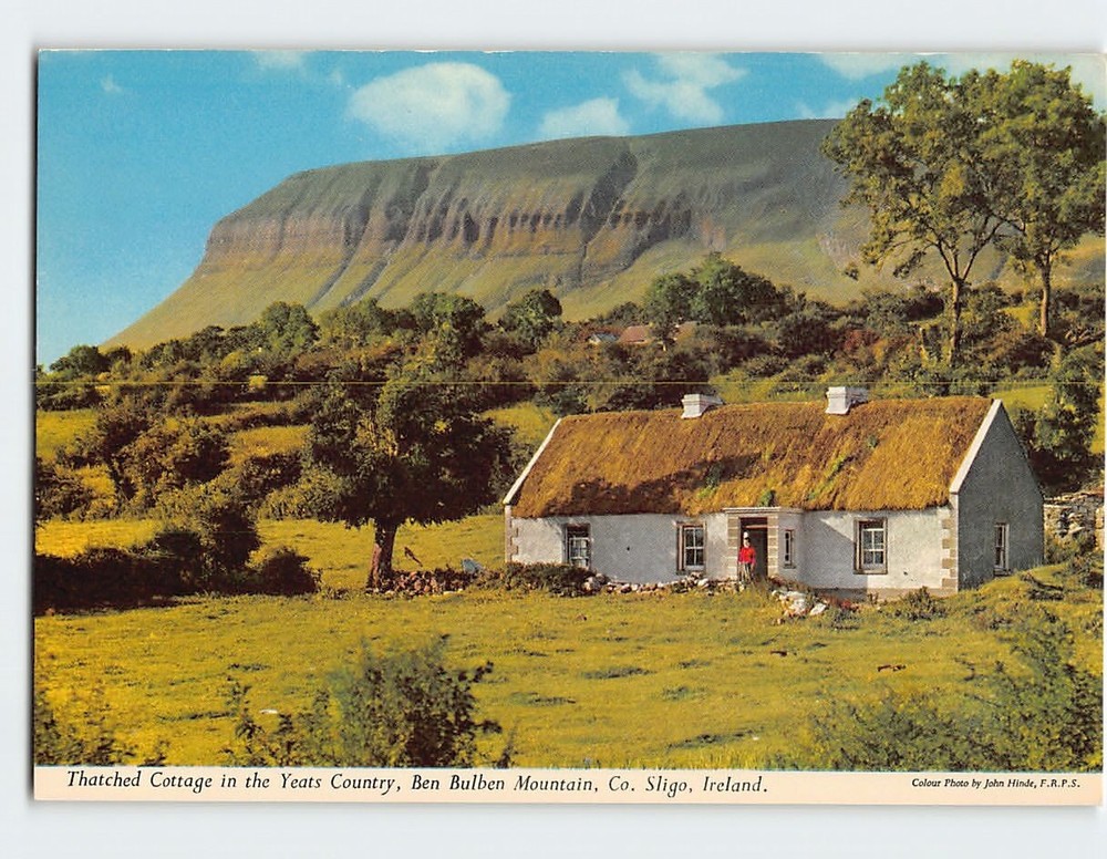 Postcard Thatched Cottage Ben Bulben Mountain Co Sligo Ireland