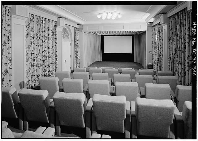 White House Washington DC 1930s Movie Theater East Wing Interior Seats