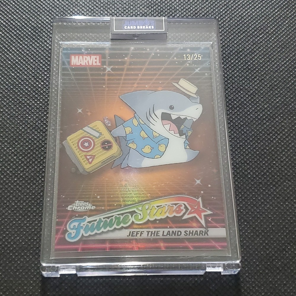 Jeff The Land Shark 2025 Topps Chrome Marvel Future Stars Orange Refractor /25