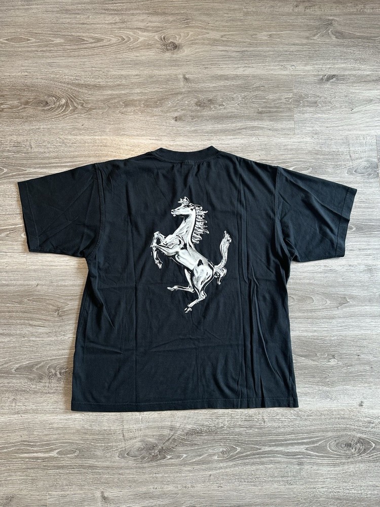 Vintage Ferrari F1 Chrome Stallion RARE Chrome Horse T-shirt Men’s L Black 1999