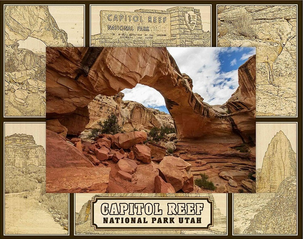 Capitol Reef National Park Utah Laser Engraved Wood Picture Frame (4 x 6)