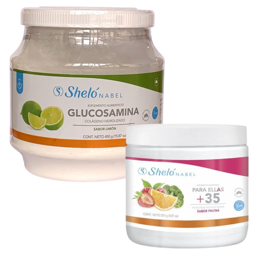 Colageno Hidrolizado Sabor Limon 450g + Para Ellas +35 Sabor Frutas 250g. Set 2.
