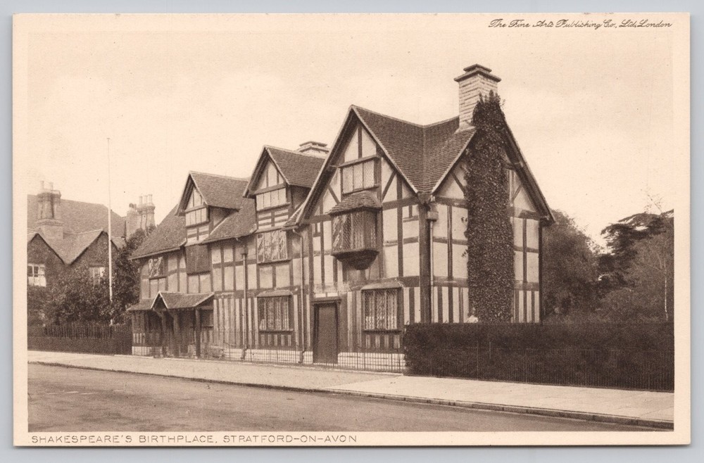 Shakespeare's Birthplace Stratford-on-Avon RPPC Postcard UK England