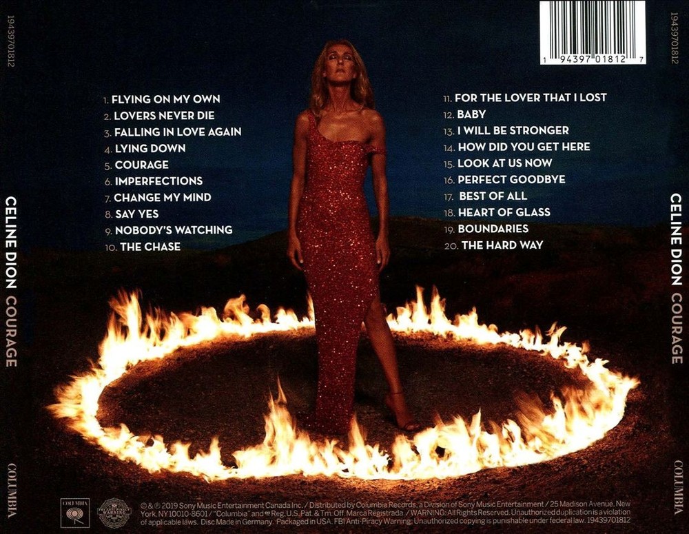 Celine Dion Courage New Cd