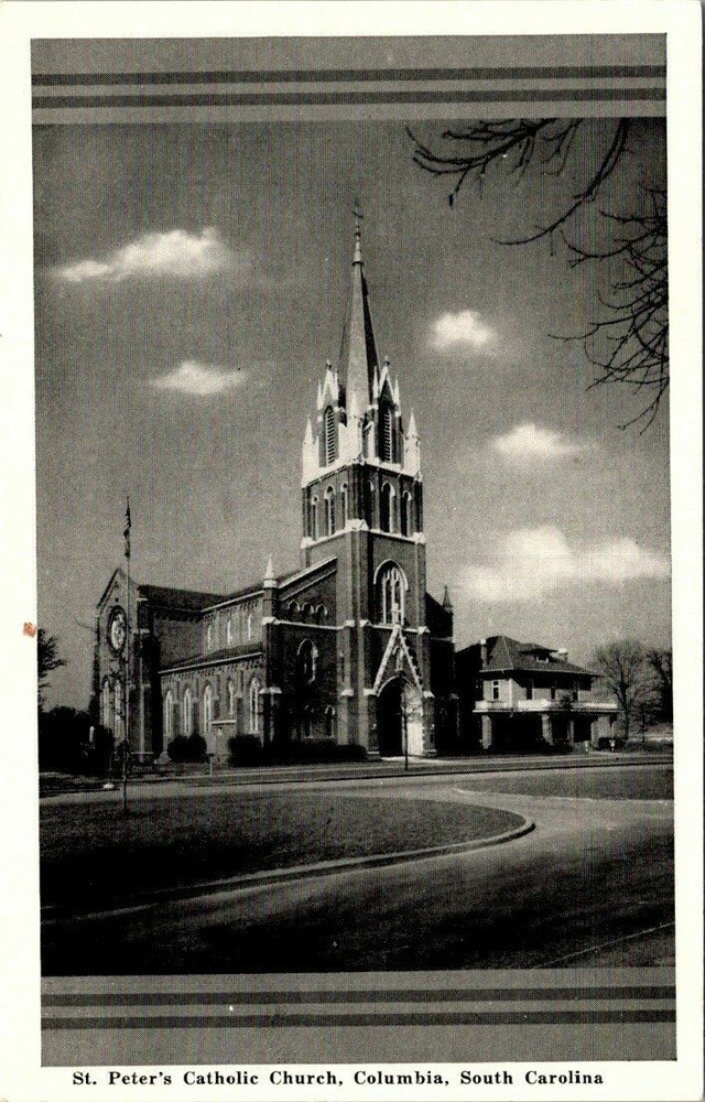 1940s St. Peter's Catholic Church Columbia South Carolina Vintage Postcard