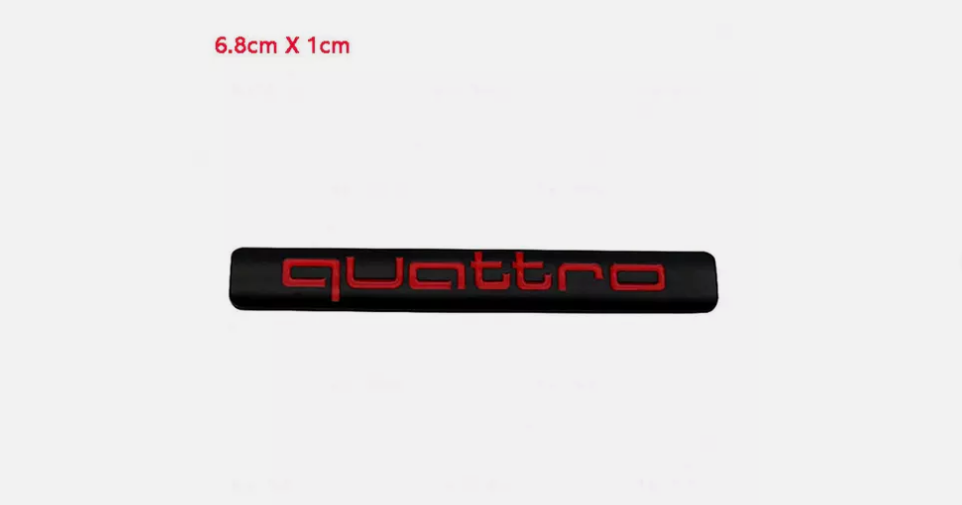 A Pair of 2 Black with Red quattro emblem 67/68mm For Audi Quattro Emblem NEW