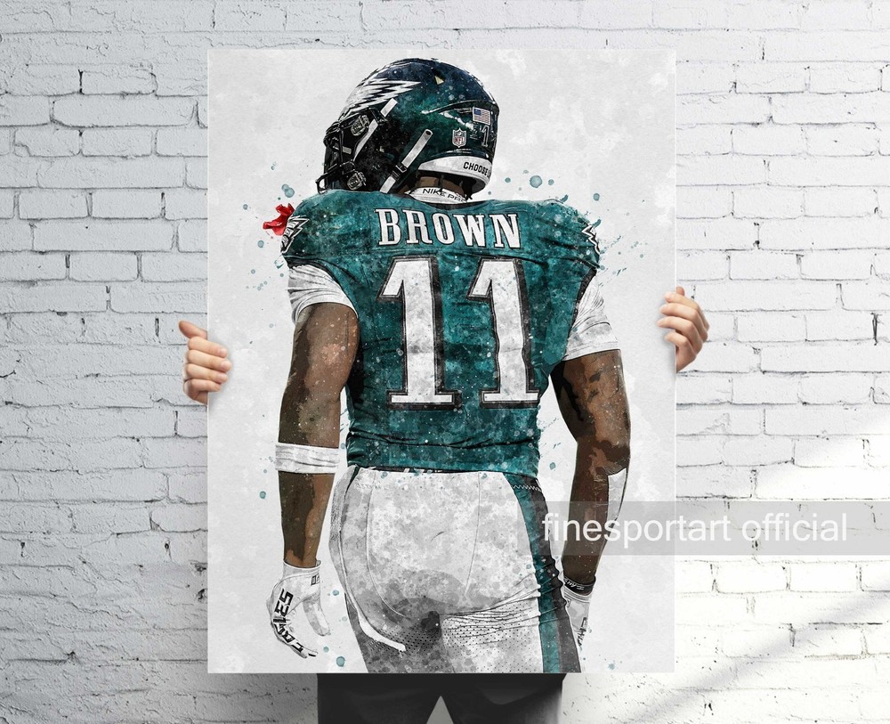 A.J. Brown Philadelphia Eagles Canvas Football Print Sports Wall Art Poster