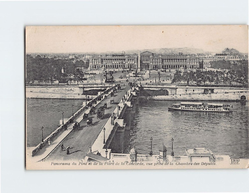 Postcard Panorama Pont et de la Place de la Concorde in Paris France